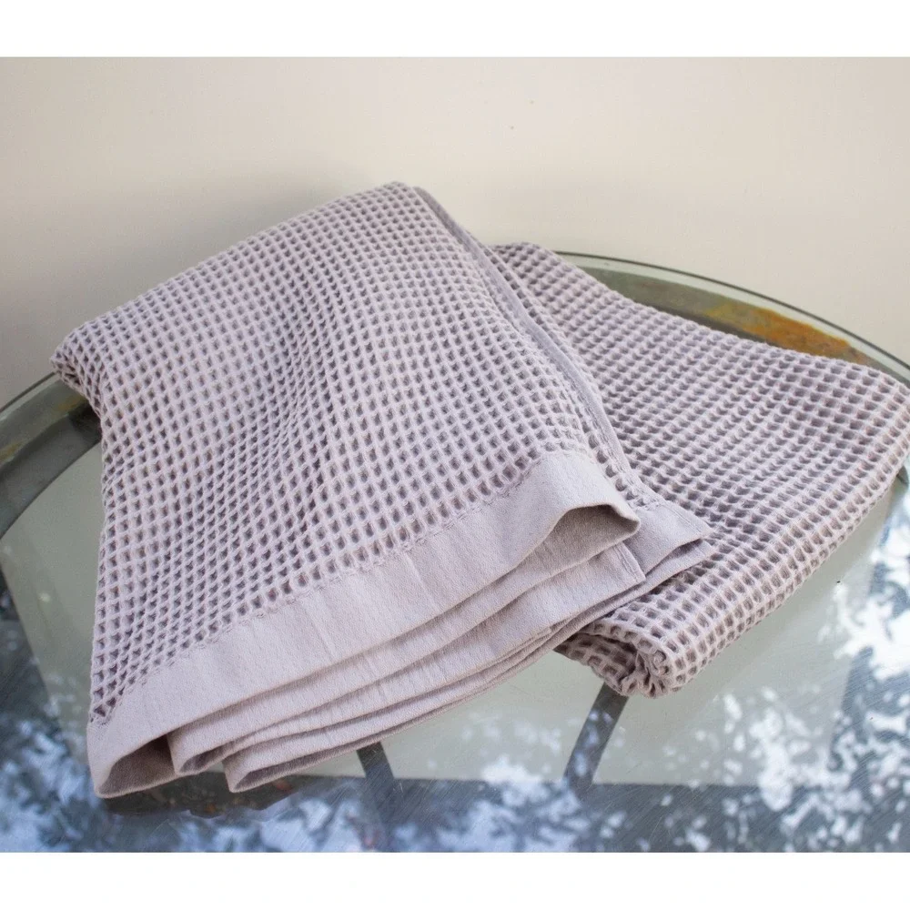 Quince Organic Cotton Waffle Throw 50x70 Grey
